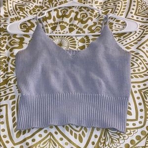 Purple woven crop top